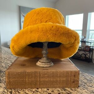Luxurious Faux Fur Yellow Hat